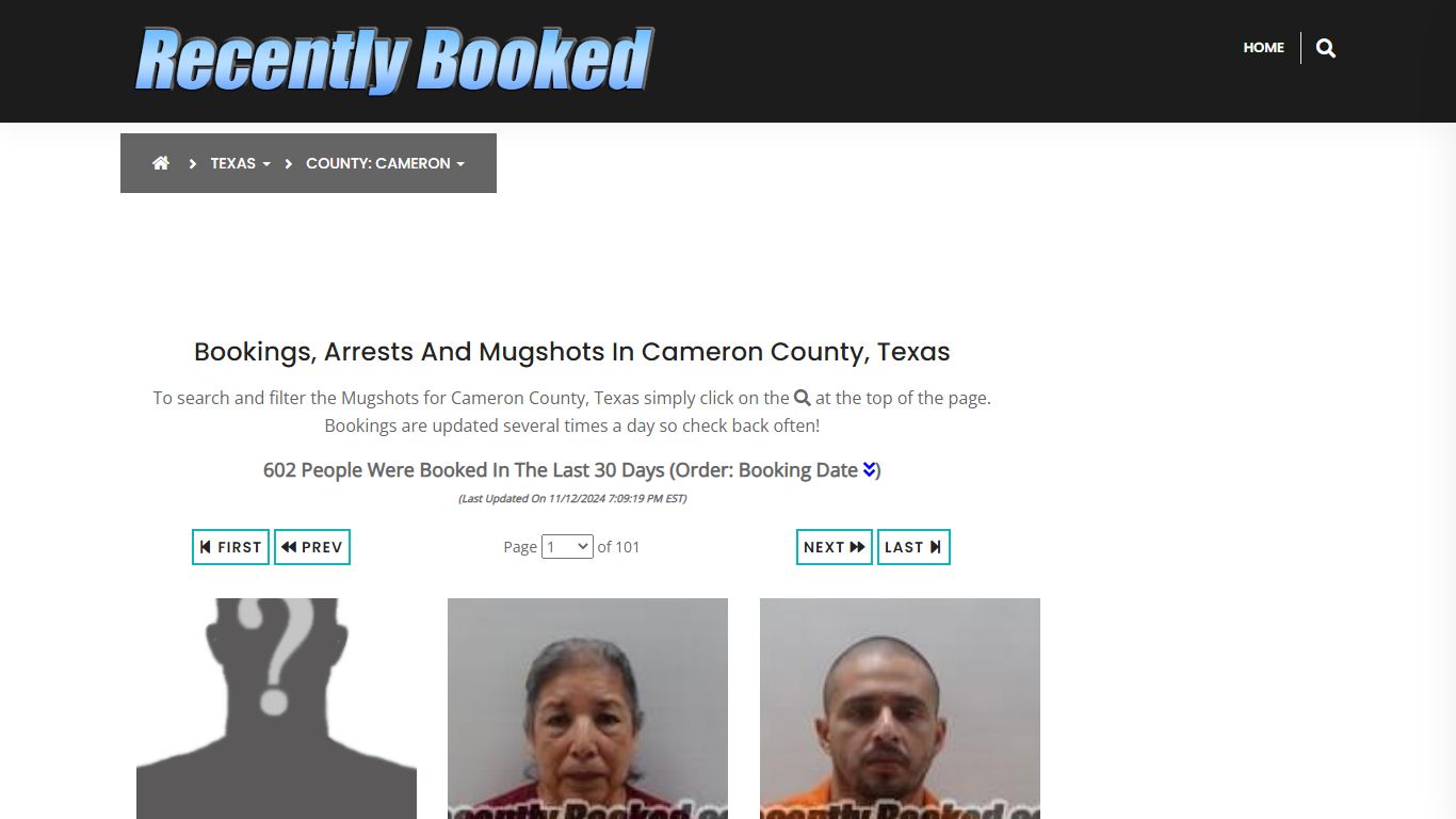 Bookings, Arrests and Mugshots in Cameron County, Texas - Recently Booked