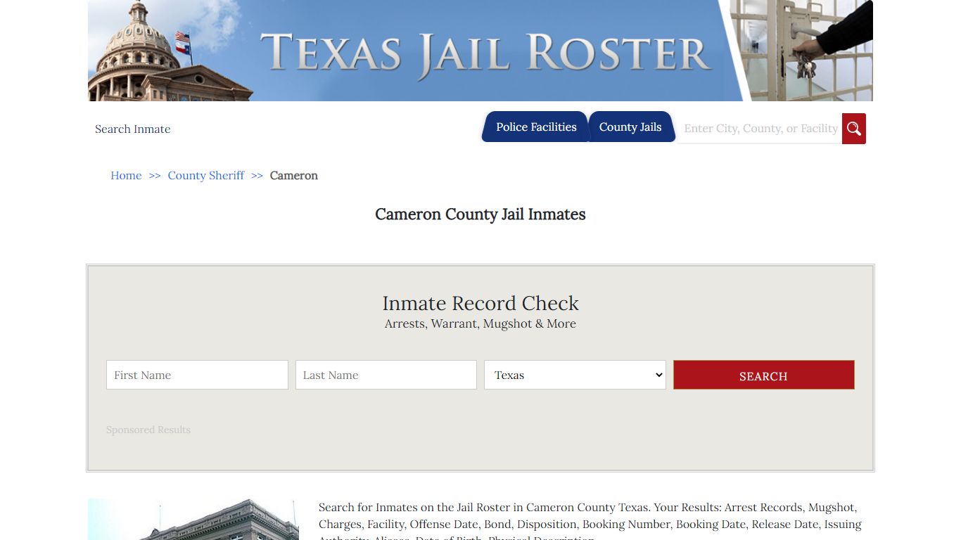 Cameron County Jail Inmates - Jail Roster Search